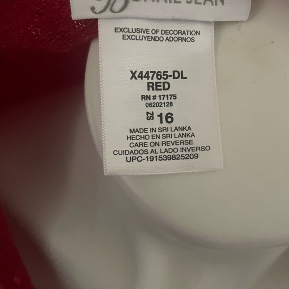 Girls Bonnie Jean Christmas Holiday Dress with Dots and Side Bow Size 16 ~ Red - Picture 6 of 6